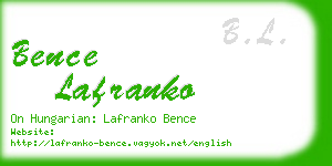 bence lafranko business card